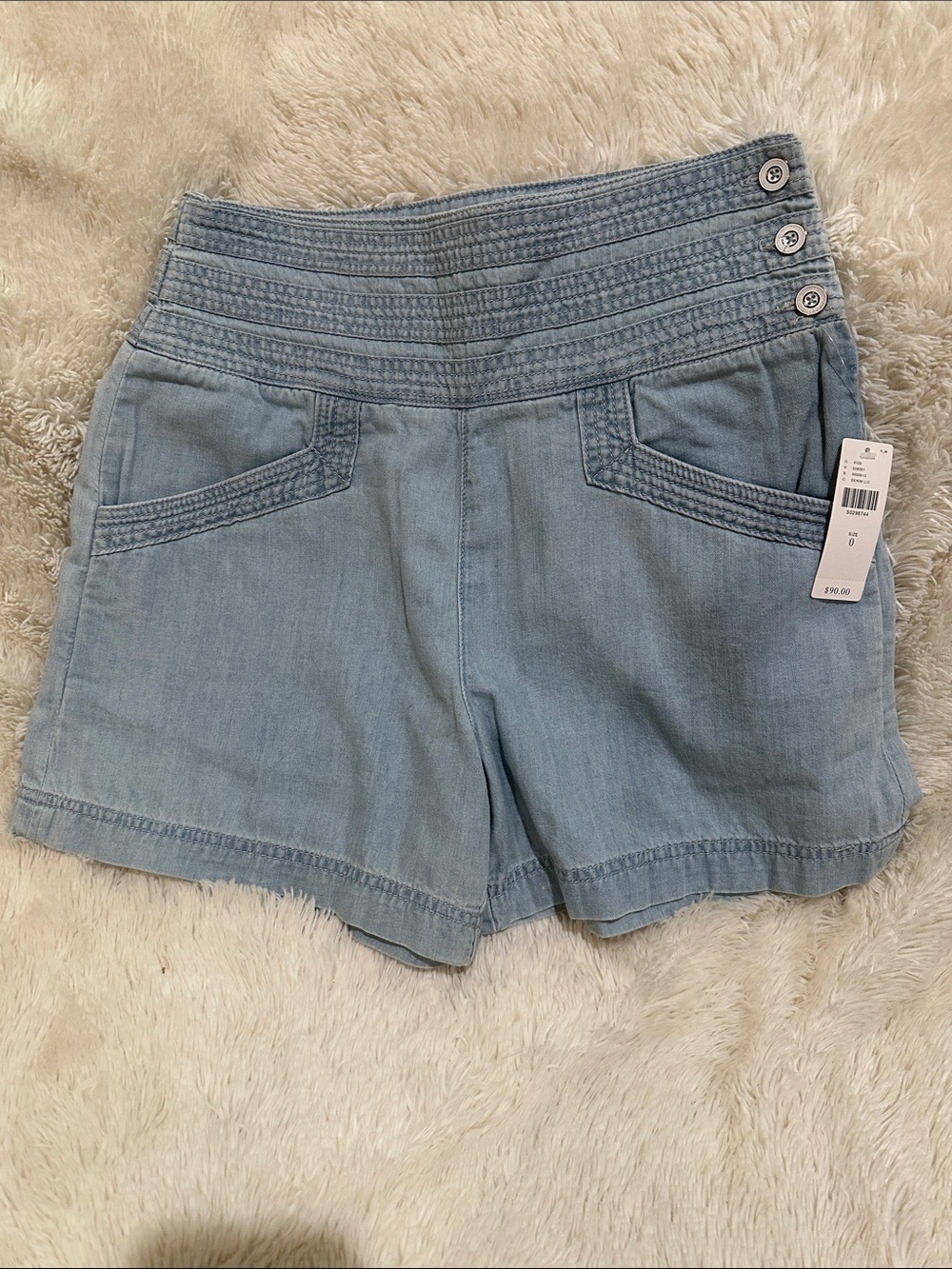 Anthropologie Light Blue Denim High-Waist Shorts